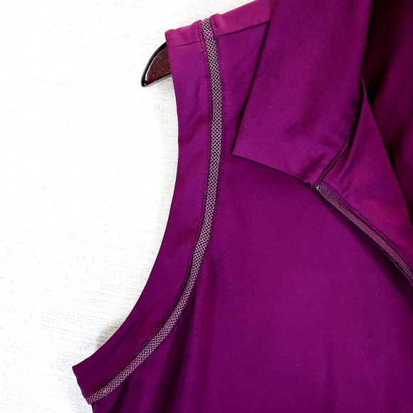 Coral Bay Golf Women's Sleeveless Top Tank 1/4 Zip Size XL Mesh Detail Purple - Picture 5 of 7